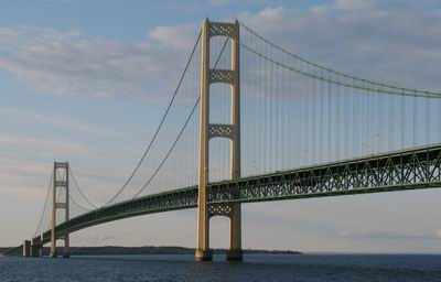 Mackinac Bridge spanning the Straits of Mackinaw